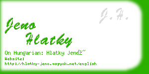 jeno hlatky business card